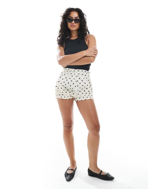 Miss Selfridge bloomer shorts in polka dot - view 1