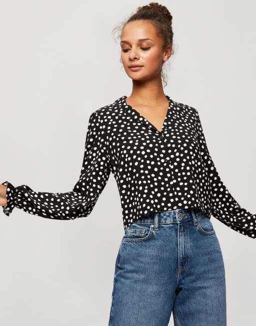 Miss selfridge polka store dot top