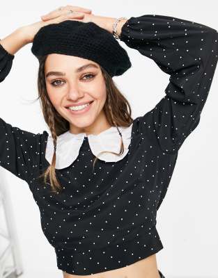 Miss selfridge polka dot hot sale top