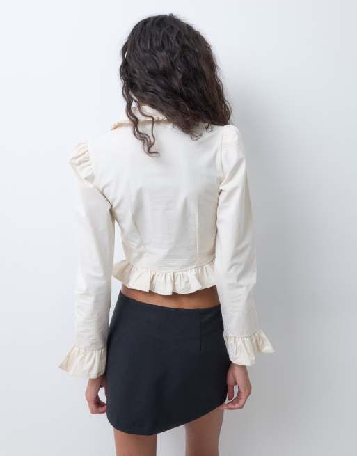 Miss Selfridge blusa vittoriana in bianco antico, 4 di 5