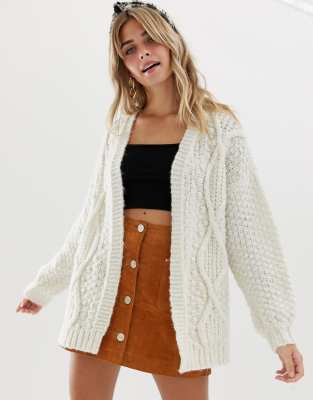 cream bobble knit cardigan