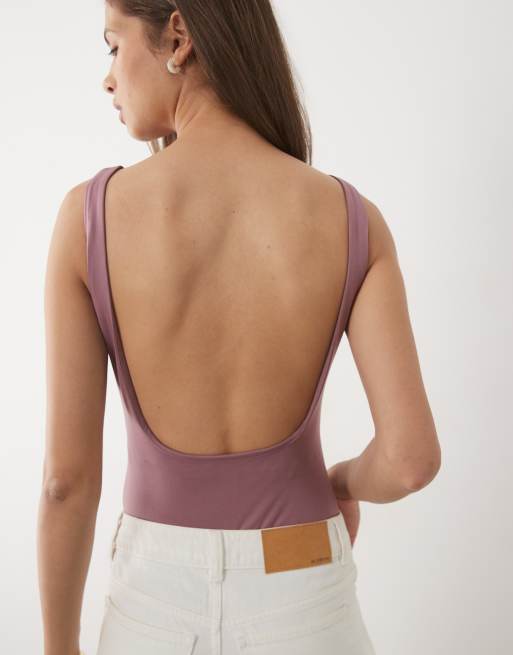 Miss Selfridge - Body doux à dos dégagé - Rose, 4 de 4