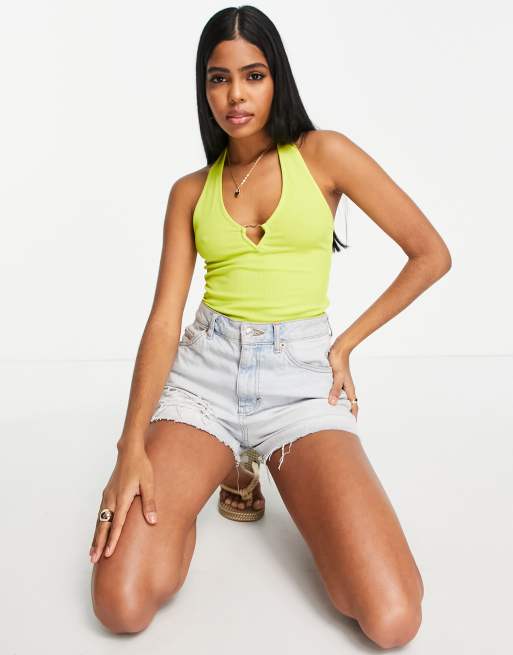 Miss Selfridge - Body giallo con dettaglio a cuore 