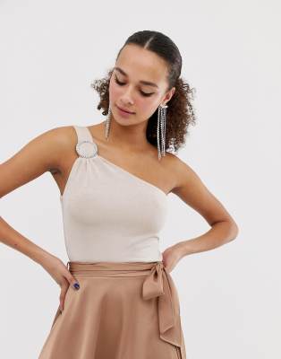 Miss Selfridge - Body asymétrique - Doré - Doré