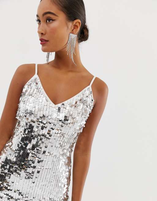 Miss selfridge silver outlet dress