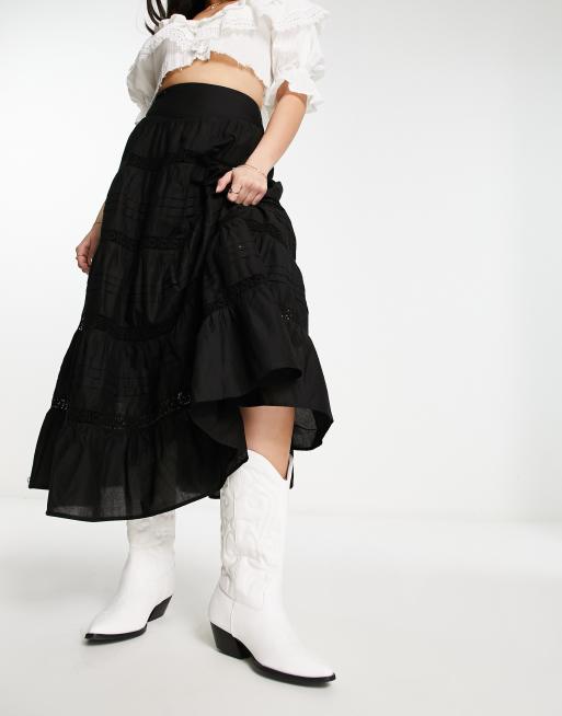 Long black hotsell gypsy skirt