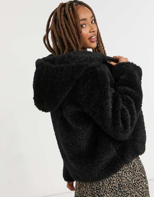 Black teddy coat on sale asos