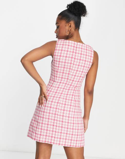 Miss Selfridge Petite shirred tie strap sundress in pink gingham -  ShopStyle Dresses