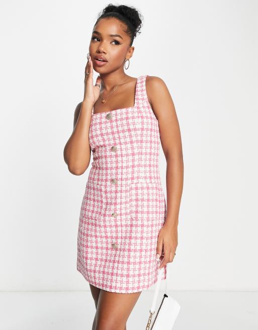 Pinafore check outlet dress