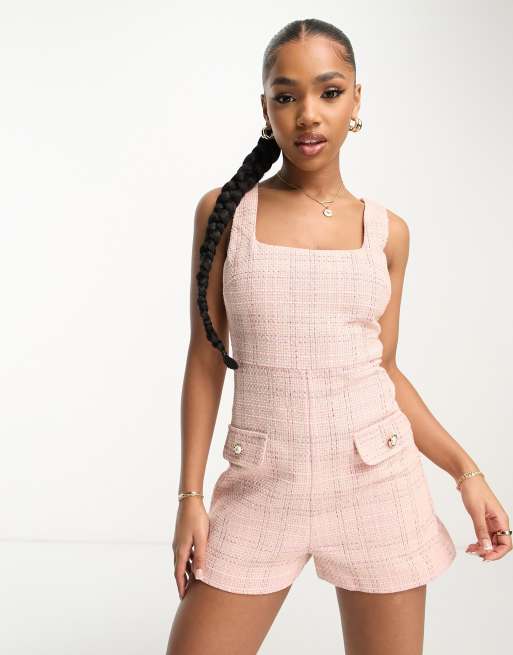 Pink tweed sale playsuit