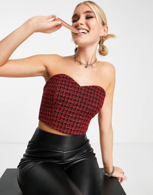 Red Corset Crop Top