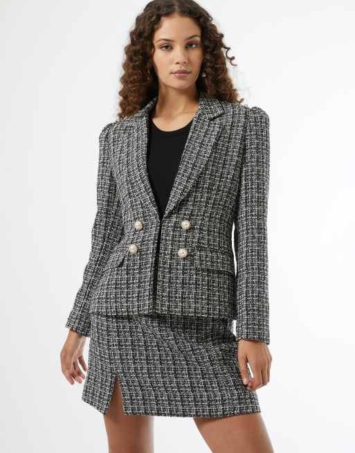 Miss selfridge black sales boucle coat