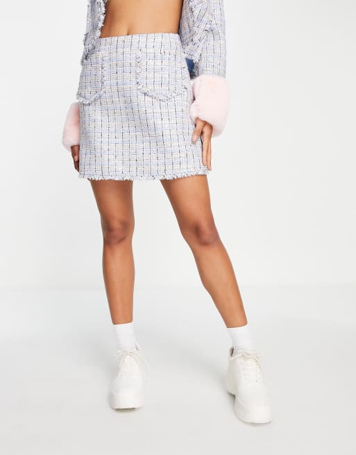 Miss Selfridge boucle heart pocket mini skirt co ord ASOS