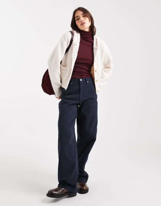 Miss Selfridge boucle hooded button cardigan in oatmeal, 2 of 4