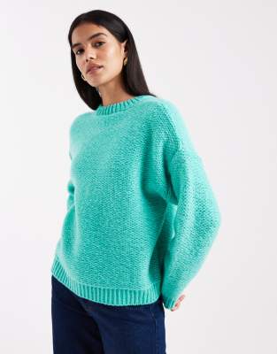Miss Selfridge - Bouclé-Pullover in Türkis-Blau