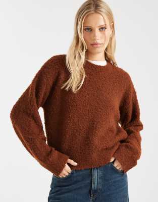 Miss Selfridge Bouclé Slouchy Sweater In Multi