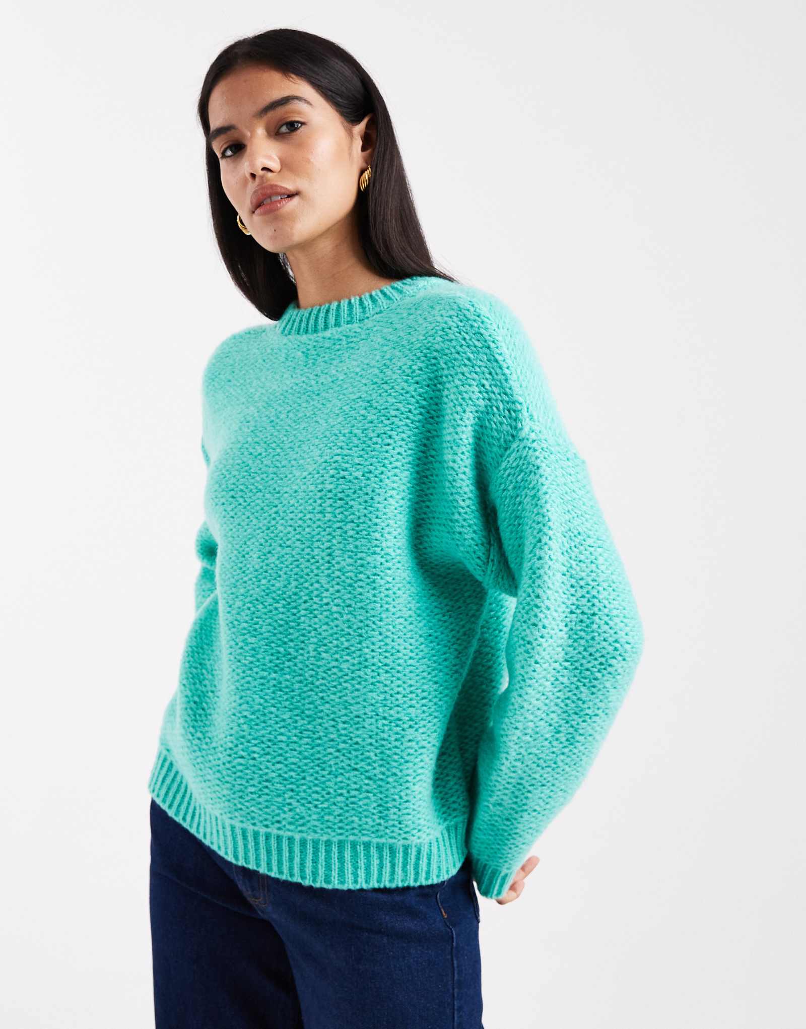 Свитер Мисс Селфридж из букле бирюзового цвета
