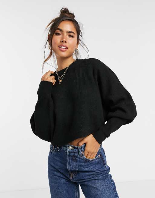 Boxy clearance black jumper