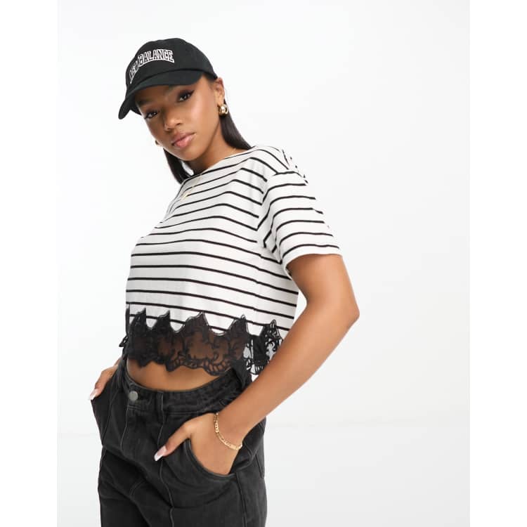 Miss Selfridge Ruched Strap V Neck Crop Top 2 Pack In Black And White-Multi  for Women