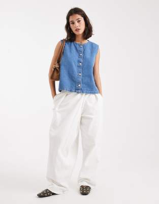 Miss Selfridge Boxy Vest In Blue