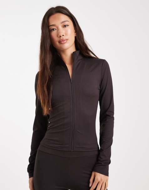 Miss Selfridge – Brązowy zapinany na zamek profilowany top - view 1