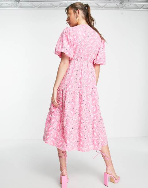 Miss selfridge pink wrap dress hotsell