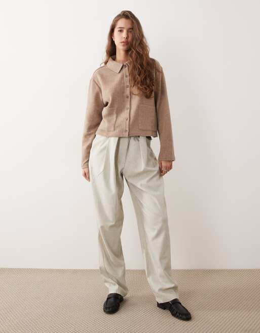 Miss Selfridge - Børstet cardigan med knapper og kravedetalje, 2 af 4