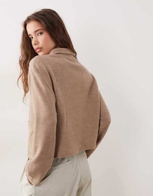 Miss Selfridge - Børstet cardigan med knapper og kravedetalje, 4 af 4