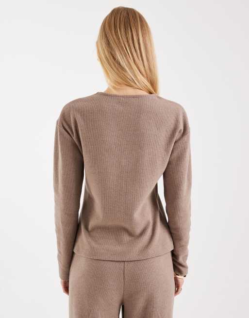 Miss Selfridge – Brun kofta med v-ringning och knäppning, del av set, 3 av 4
