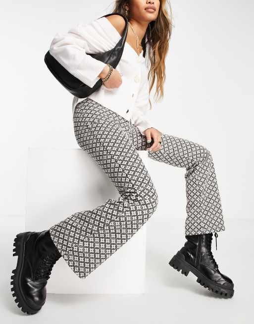 Miss Selfridge – Bruna, jacquardvävda byxor