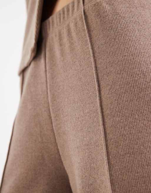 Miss Selfridge – Bruna, ribbade byxor med borstad finish, del av set, 3 av 5