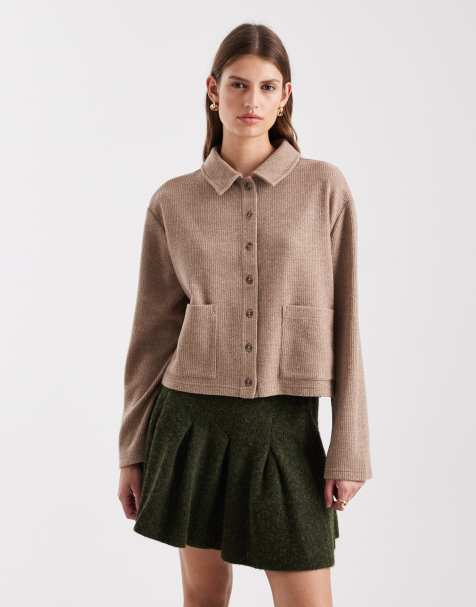 Miss Selfridge brushed button through collar detail cardigan - view 1