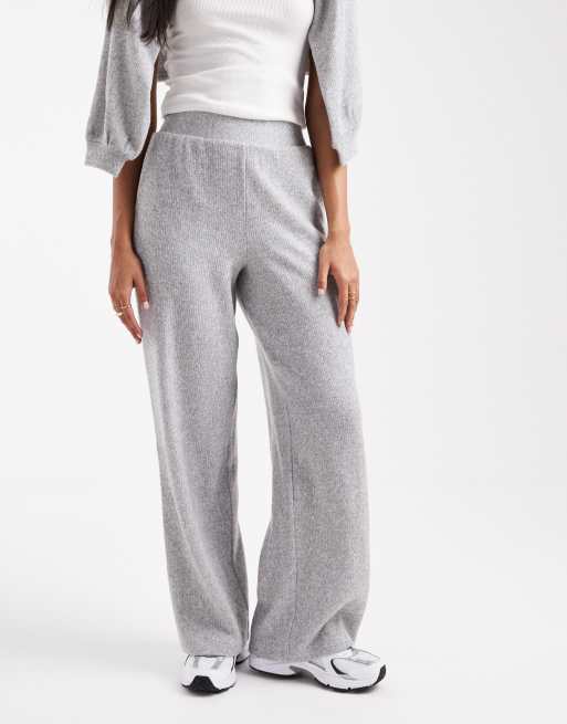Miss Selfridge brushed jersey wide leg pants in light grey (part of a set), 2 of 5