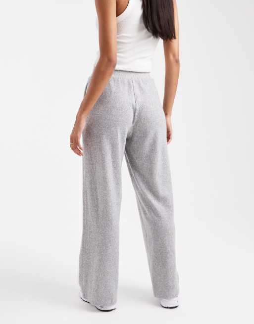 Miss Selfridge brushed jersey wide leg pants in light grey (part of a set), 4 of 5