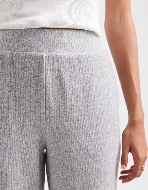 Miss Selfridge brushed jersey wide leg pants in light grey (part of a set), 5 of 5