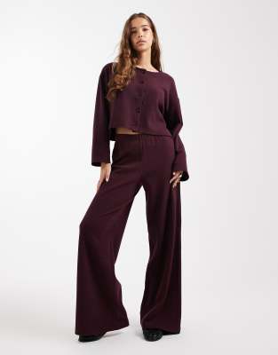 Miss Selfridge Brushed Rib Cardigan In Purple