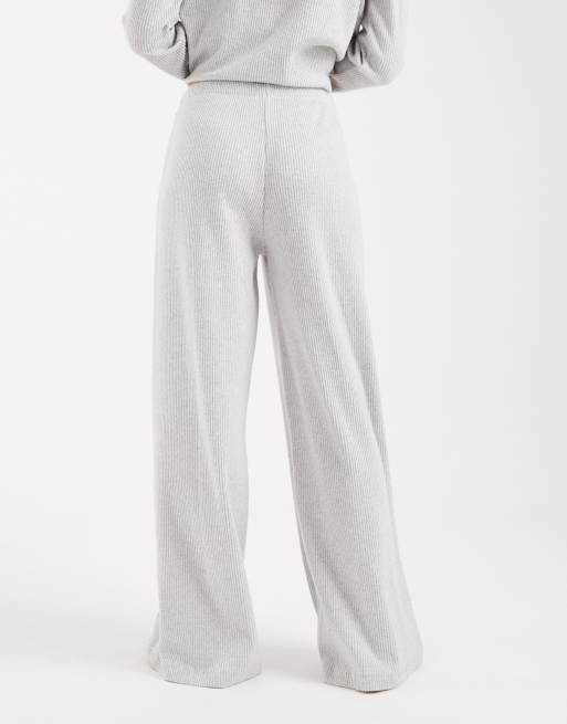 Miss Selfridge brushed rib trouser co-ord in light grey , 2 of 5