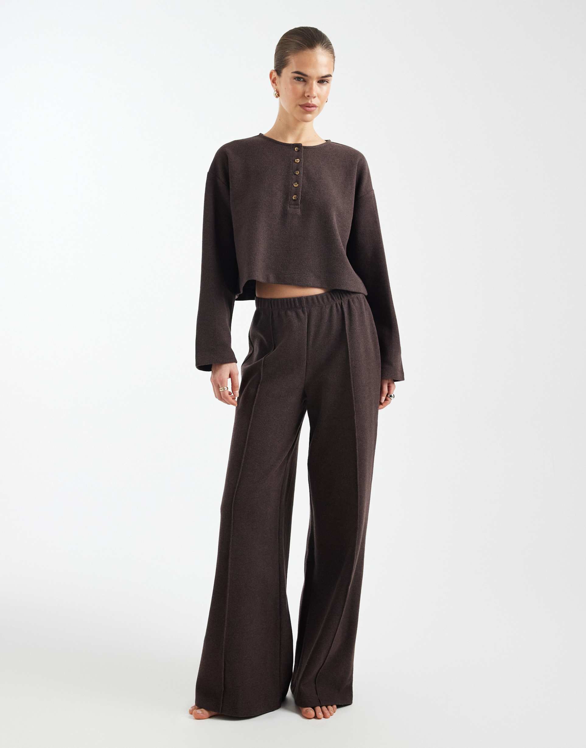 miss selfridge brushed wide leg pants