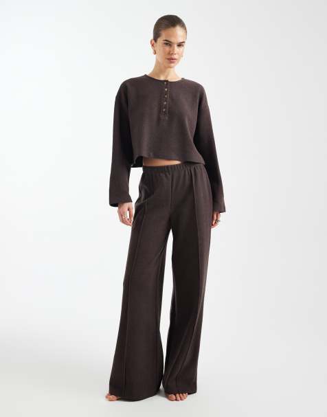 Miss Selfridge brushed wide leg trouser