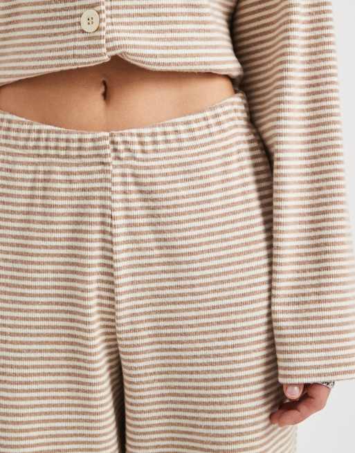 Miss Selfridge brushed wide leg trousers in stripe, 3 of 5