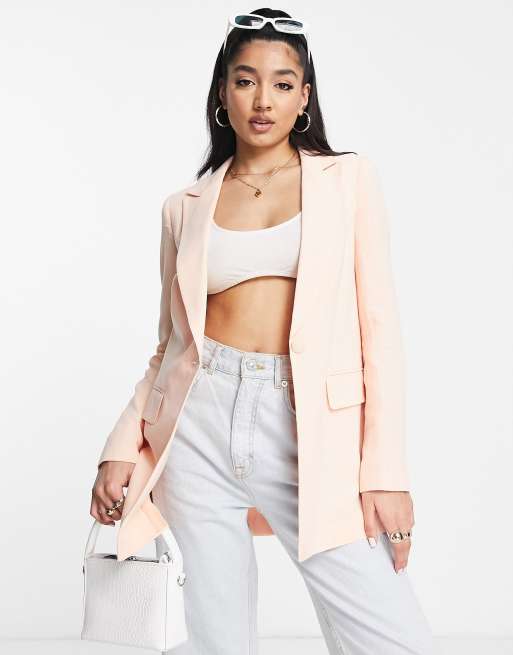 Miss Selfridge – Brzoskwiniowa marynarka z domieszką lnu, część zestawu