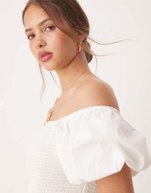 Miss Selfridge bubble mini dress in white, 2 of 4