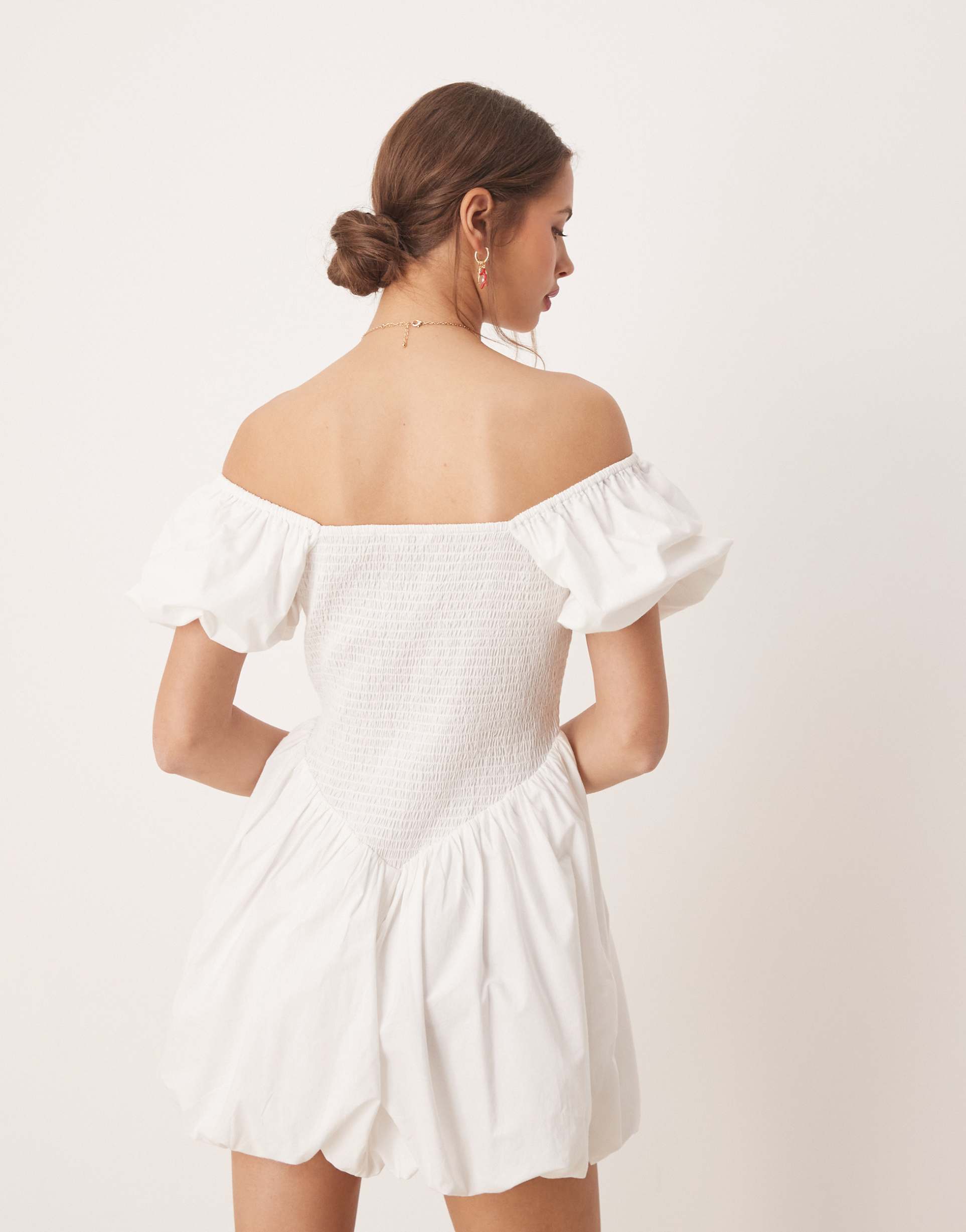 miss selfridge bubble mini dress in white