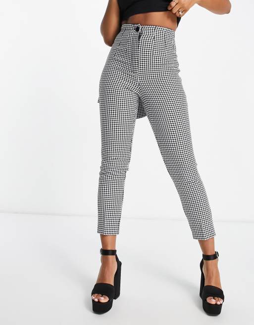 Miss Selfridge - Bukser med sorte og hvide pepitatern