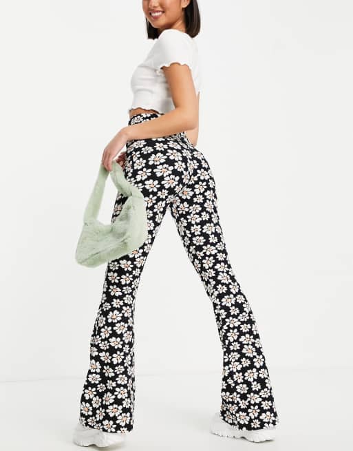 Miss Selfridge - Bukser med svaj og stort marguerit-print, 2 af 4