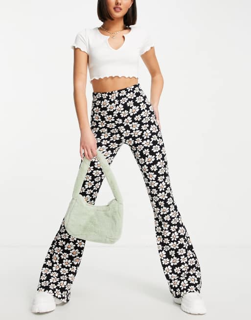 Miss Selfridge - Bukser med svaj og stort marguerit-print, 3 af 4