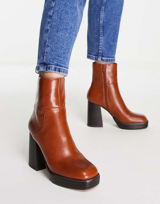 Miss selfridge tan boots sale