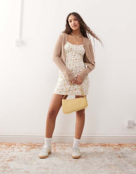 Miss Selfridge button detail mini dress in micro floral - view 1