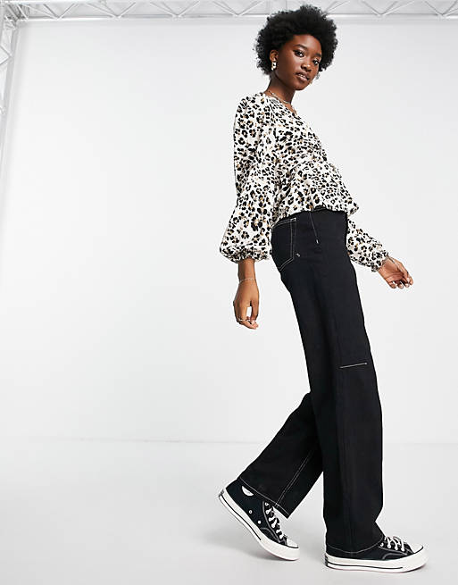  Shirts & Blouses/Miss Selfridge button front blouse in animal print 