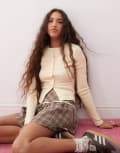[Miss Selfridge] Miss Selfridge button through rib crew neck cardigan in buttermilk yellow 6 Buttermilk